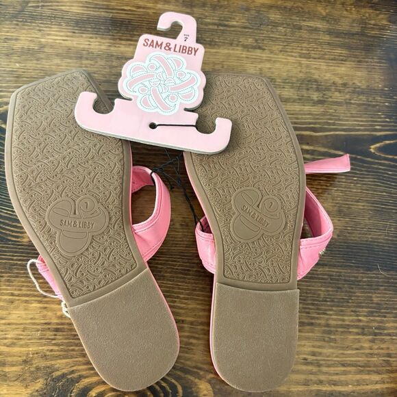Sam & Libby Pink Tia Bow Sandals Size 7 - Picture 8 of 8